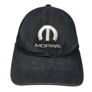Mopar Strapback Baseball Cap Black One Size Adjustable Embroidered Vented Holes